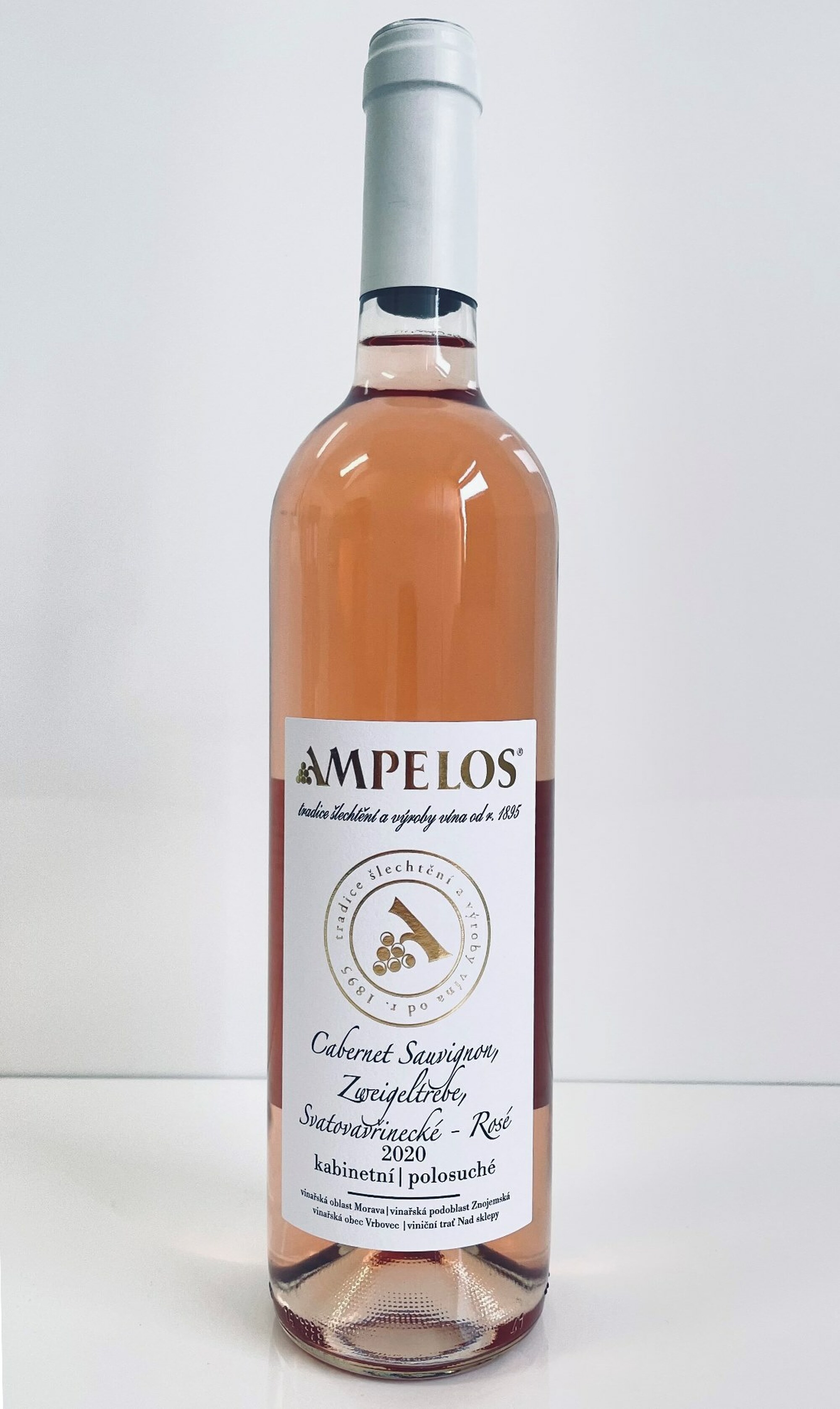 Víno růžové Cabernet Sauvignon, Zweigeltrebe, Svatovavřinecké rosé kabinetní 2020  Ampelo